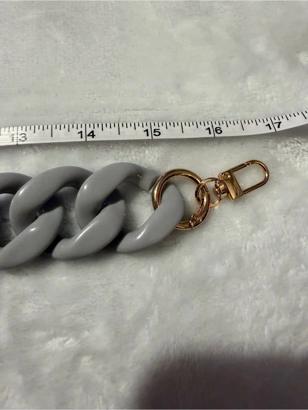 Chunky Glossy Purse / Bag Chain Charm Light Gray